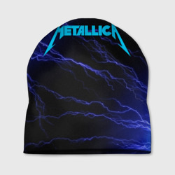 Шапка 3D Metallica blue flash Металлика синие молнии