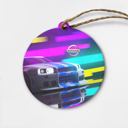 Деревянная игрушка круг Nissan GT-r Skyline