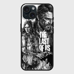 Чехол силиконовый для Apple iPhone 15 матовый The Last of Us чёрно белый