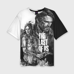 Женская футболка oversize 3D The Last of Us чёрно белый