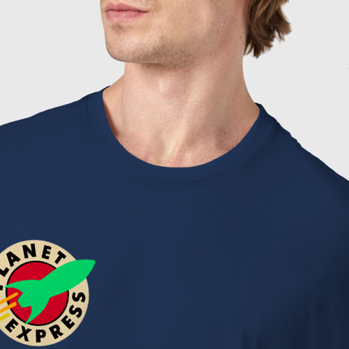 Мужская футболка хлопок Футурама - Межпланетный экспресс, цвет темно-синий - фото 6