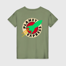 Женская футболка хлопок Футурама - Межпланетный экспресс