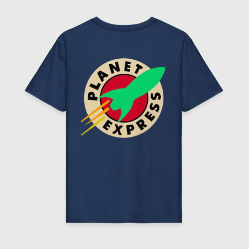 Мужская футболка хлопок Футурама - Межпланетный экспресс, цвет темно-синий - фото 2