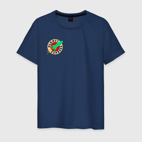 Мужская футболка хлопок Футурама - Межпланетный экспресс, цвет темно-синий