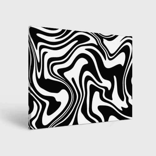 Холст прямоугольный Черно-белые полосы Black and white stripes, цвет 3D печать