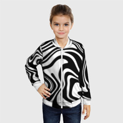 Детский бомбер 3D Черно-белые полосы Black and white stripes - фото 2