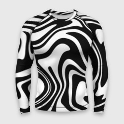 Мужской рашгард 3D Черно-белые полосы Black and white stripes