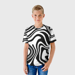 Детская футболка 3D Черно-белые полосы Black and white stripes - фото 2