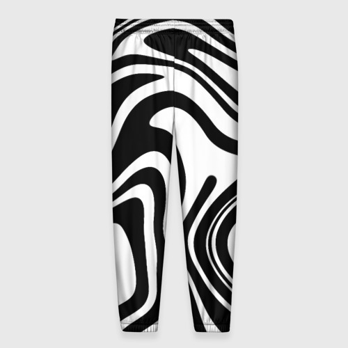 Мужские брюки 3D Черно-белые полосы Black and white stripes, цвет 3D печать - фото 2