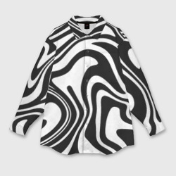 Мужская рубашка oversize 3D Черно-белые полосы Black and white stripes