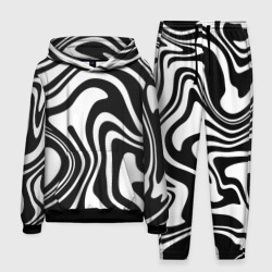 Мужской костюм с толстовкой 3D Черно-белые полосы Black and white stripes