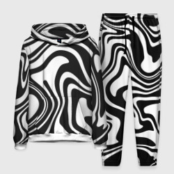 Мужской костюм с толстовкой 3D Черно-белые полосы Black and white stripes