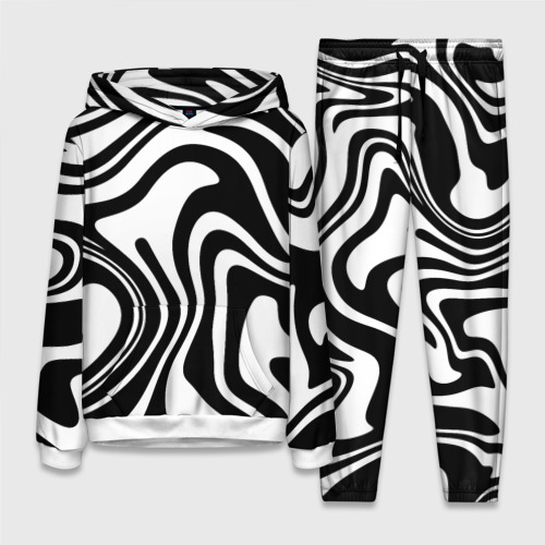 Женский костюм с толстовкой 3D Черно-белые полосы Black and white stripes