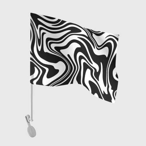Флаг для автомобиля Черно-белые полосы Black and white stripes