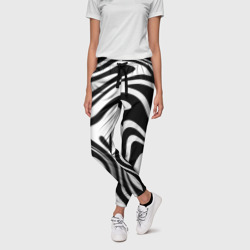 Женские брюки 3D Черно-белые полосы | Black and white stripes  - фото 2