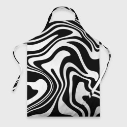 Фартук 3D Черно-белые полосы Black and white stripes