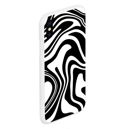 Чехол для iPhone XS Max матовый Черно-белые полосы Black and white stripes, цвет белый - фото 3