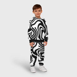 Детский костюм с толстовкой 3D Черно-белые полосы Black and white stripes - фото 2