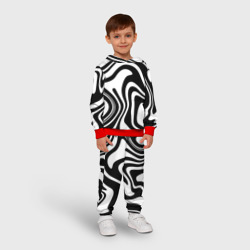 Детский костюм с толстовкой 3D Черно-белые полосы Black and white stripes - фото 2