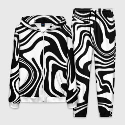 Мужской костюм 3D Черно-белые полосы Black and white stripes