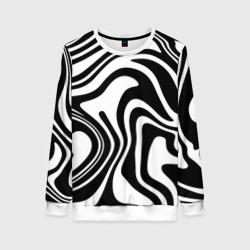 Женский свитшот 3D Черно-белые полосы Black and white stripes