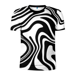 Спортивная футболка 3D Черно-белые полосы | Black and white stripes  (Мужская)