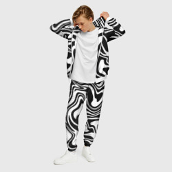 Мужской костюм 3D Черно-белые полосы Black and white stripes - фото 2