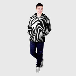 Мужская куртка 3D Черно-белые полосы Black and white stripes - фото 2