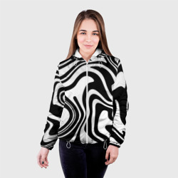 Женская куртка 3D Черно-белые полосы Black and white stripes - фото 2