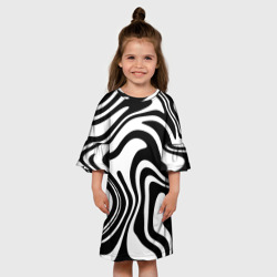 Детское платье 3D Черно-белые полосы Black and white stripes - фото 2