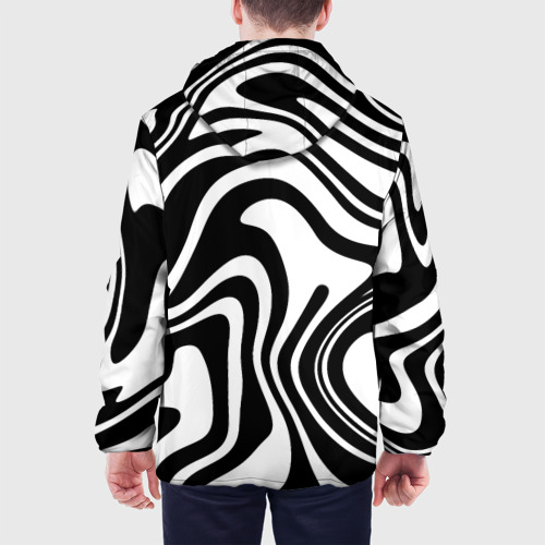 Мужская куртка 3D Черно-белые полосы Black and white stripes, цвет 3D печать - фото 5