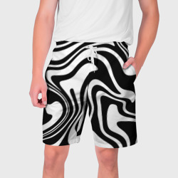 Мужские шорты 3D Черно-белые полосы Black and white stripes