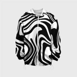 Детская куртка 3D Черно-белые полосы Black and white stripes