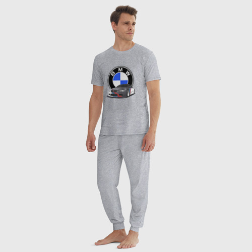 Мужская пижама хлопок с принтом БМВ Е92 | BMW E92, вид сбоку #3