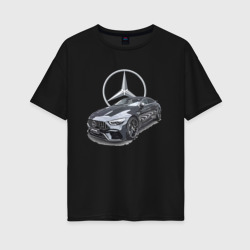 Женская футболка хлопок Oversize Mercedes AMG motorsport