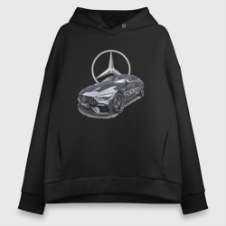 Женское худи Oversize хлопок Mercedes AMG motorsport