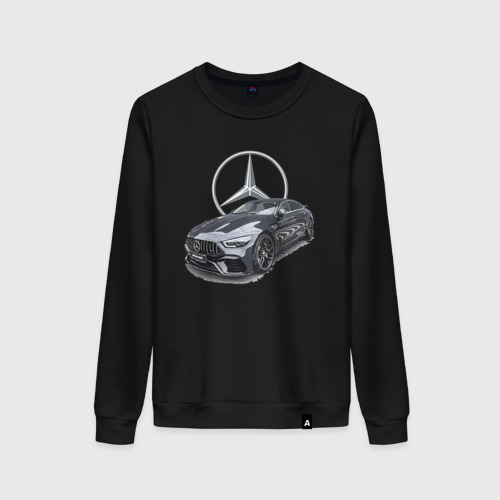 Женский свитшот хлопок Mercedes AMG motorsport, цвет черный