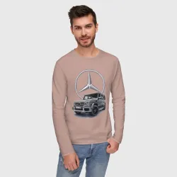 Мужской лонгслив хлопок Mercedes Gelendwagen G63 AMG G-class G400d - фото 2