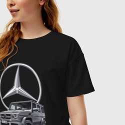 Женская футболка хлопок Oversize Mercedes Gelendwagen G63 AMG G-class G400d - фото 2