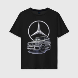 Женская футболка хлопок Oversize Mercedes Gelendwagen G63 AMG G-class G400d