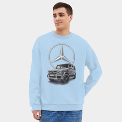 Мужской свитшот oversize без начеса хлопок Mercedes Gelendwagen G63 AMG G-class G400d - фото 2