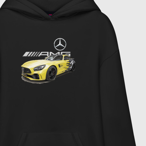 Худи SuperOversize хлопок Mercedes V8 biturbo AMG Motorsport, цвет черный - фото 3