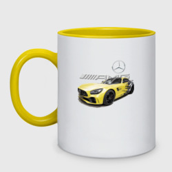 Кружка двухцветная Mercedes V8 biturbo AMG Motorsport