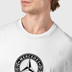 Футболка с принтом Mercedes-Benz retro rarity для мужчины, вид на модели спереди №4. Цвет основы: белый