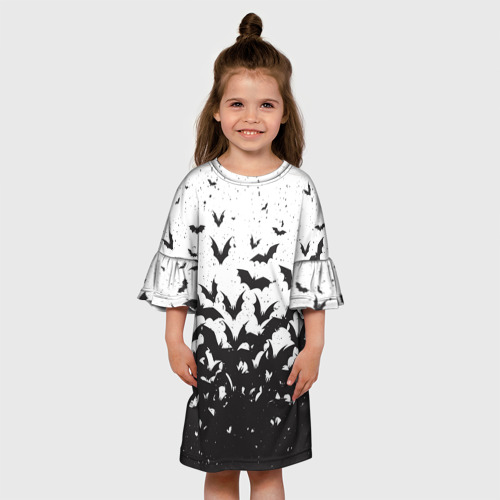 Детское платье 3D с принтом Летучие кровососы, вид сбоку #3