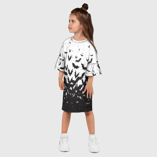 Детское платье 3D с принтом Летучие кровососы, фото на моделе #1