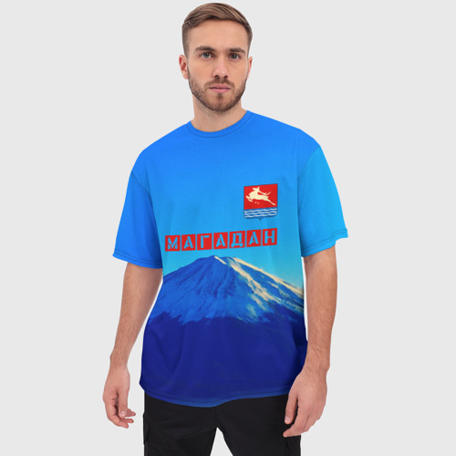 Мужская футболка oversize 3D Магадан герб, цвет 3D печать - фото 3