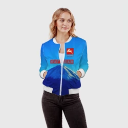 Женский бомбер 3D Магадан герб и сопка - фото 2