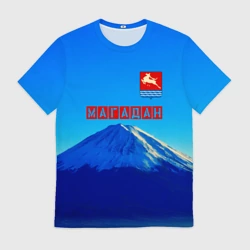 Мужская футболка 3D Магадан герб и сопка