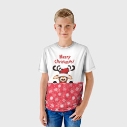 Детская футболка 3D Оленёнок Merry Christmas - фото 2